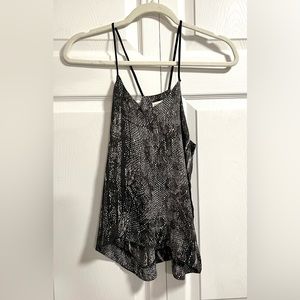 B&W Snakeprint Silky Flowy Shirt